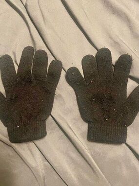 Time and Tru Black Men's Knit Winter Gloves